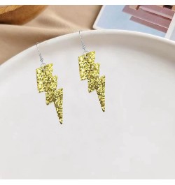 80s PU Sequin Earrings Halloween Rave Lightning Earrings Retro Light Weight Drop Dangle for Women Girls 80's Party Jewelry Go...