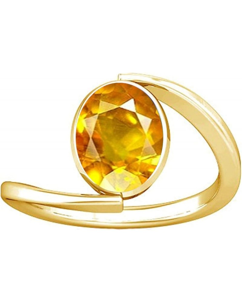 6.25-6.50 Carat Yellow Sapphire Pukhraj Gemstone Panchdhatu Ring For Women 3.75 $41.65 Rings