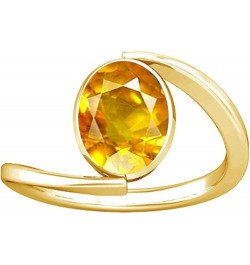 6.25-6.50 Carat Yellow Sapphire Pukhraj Gemstone Panchdhatu Ring For Women 3.75 $41.65 Rings