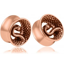 2PCS Cool Snake Hypoallergenic Stainless Steel 0g 2g Plugs Ear Gauges Tunnels Piercing Expander Stretchers Fashion Body Jewel...