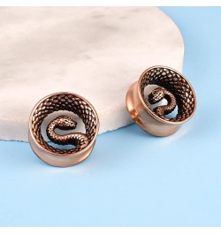 2PCS Cool Snake Hypoallergenic Stainless Steel 0g 2g Plugs Ear Gauges Tunnels Piercing Expander Stretchers Fashion Body Jewel...