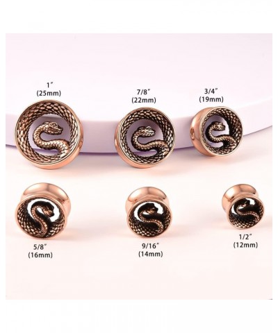 2PCS Cool Snake Hypoallergenic Stainless Steel 0g 2g Plugs Ear Gauges Tunnels Piercing Expander Stretchers Fashion Body Jewel...