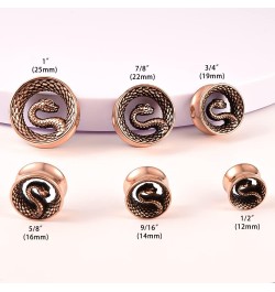 2PCS Cool Snake Hypoallergenic Stainless Steel 0g 2g Plugs Ear Gauges Tunnels Piercing Expander Stretchers Fashion Body Jewel...