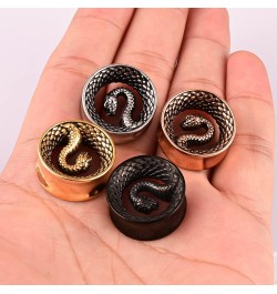 2PCS Cool Snake Hypoallergenic Stainless Steel 0g 2g Plugs Ear Gauges Tunnels Piercing Expander Stretchers Fashion Body Jewel...