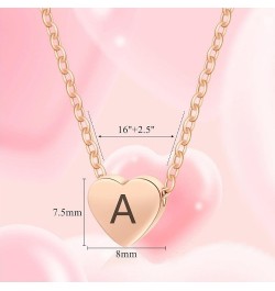 Heart Initial Necklaces for Women Girls - 14K Gold Filled Heart Pendant Letter Alphabet Necklace, Tiny Initial Necklaces for ...