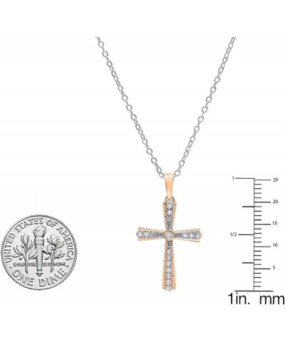 0.15 Carat (ctw) 10K Gold Round Diamond Cross Pendant (Silver Chain Included) Rose Gold $69.74 Necklaces