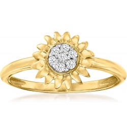 0.10 ct. t.w. Diamond Sunflower Ring in 18kt Gold Over Sterling $48.88 Rings