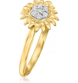 0.10 ct. t.w. Diamond Sunflower Ring in 18kt Gold Over Sterling $48.88 Rings