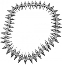 Hip Hop Iced Lab Diamond 30mm 20" Spike Choker Chain Fashion Bling Necklace SILVER $16.42 Necklaces