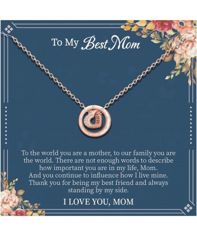 Mother Daughter Necklace, To My Mother Necklace from Daughter, To My Best Mom Necklace, Circle Heart Pendant Necklace Gift fo...