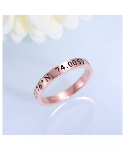 925 Sterling Silver Personalized Stacking Name Ring Silver/Gold/Rose Gold Customized 3 Fonts Engraved Date Year Stackable Rin...