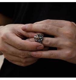 Men's Rings for Men Women Silver plated Brass Ductile Material Open Rings Adjustable Gifts for Boys Girls Dragon Sword Cthulh...