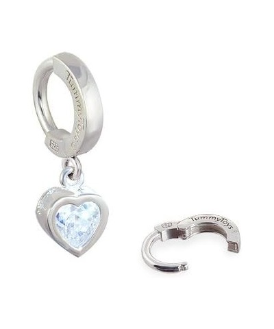 TummyToys® Sexy Navel Ring CZ Heart Dangle Belly Ring are Made in The USA by Women $25.38 Body Jewelry