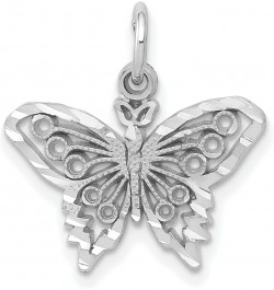 14K White Gold Butterfly Charm Pendant Insect Jewelry $49.32 Pendants