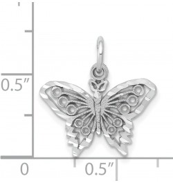 14K White Gold Butterfly Charm Pendant Insect Jewelry $49.32 Pendants