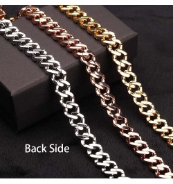 8mm Gold Plated CZ Iced Miami Cuban Link Anklet Bracelet Womens Bling Fashion Hip Hop Party Foot Jewelry Gift Rose Gold-10inc...