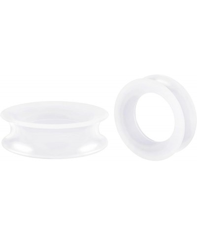 White Silicone Double Flared Ear Plugs - Sold as a Pair I-1 1/2 inch 38mm $10.44 Body Jewelry