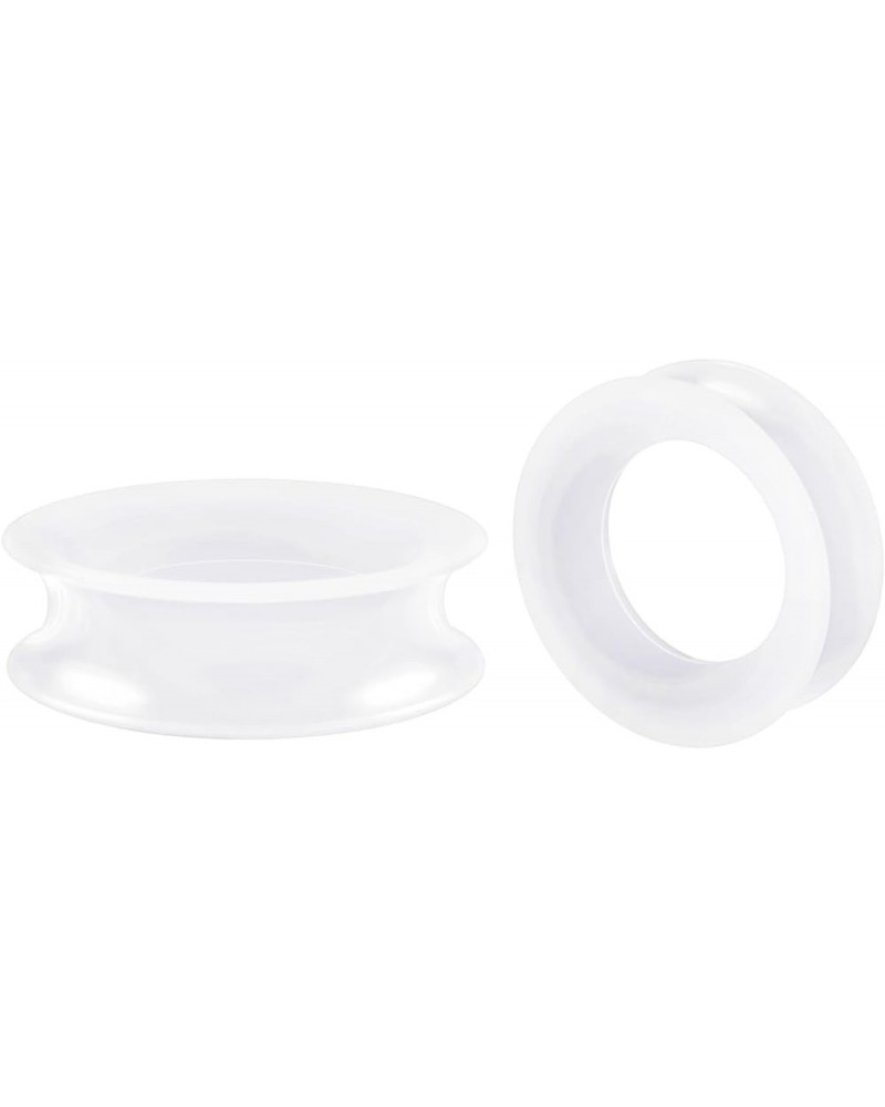 White Silicone Double Flared Ear Plugs - Sold as a Pair I-1 1/2 inch 38mm $10.44 Body Jewelry