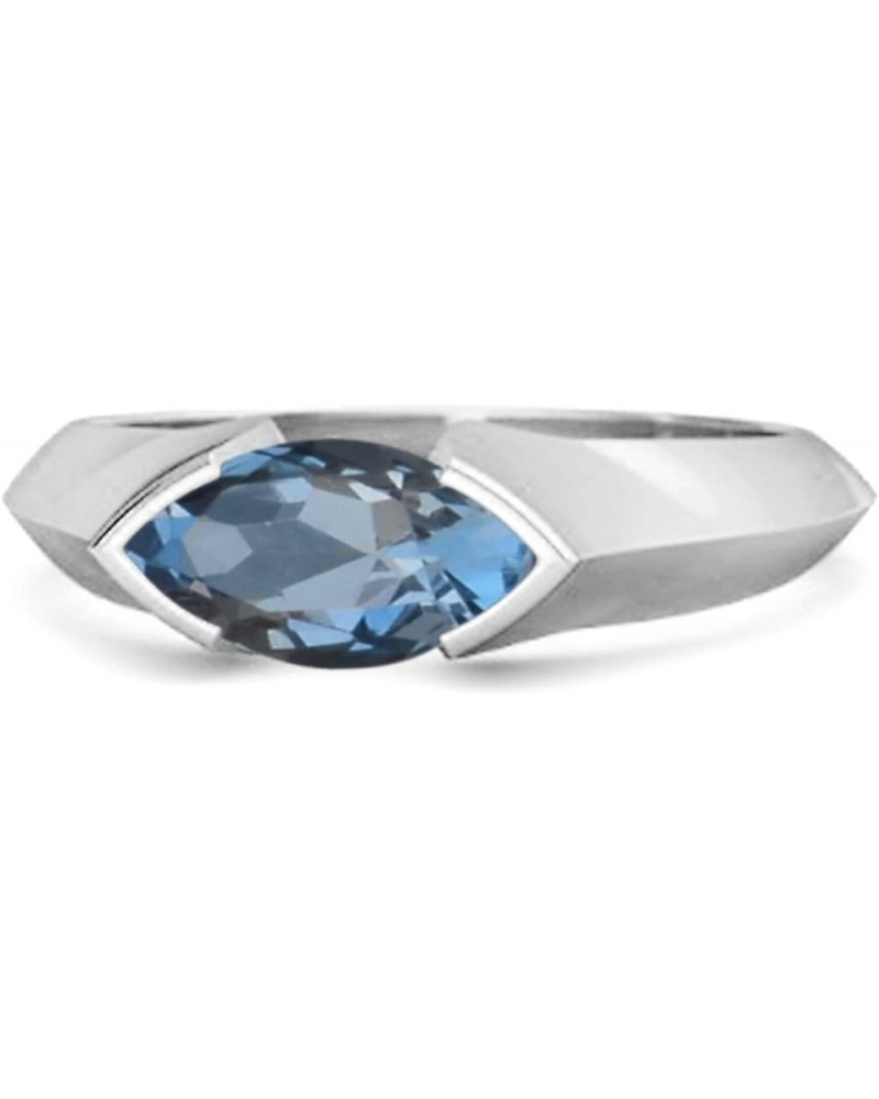 Multi Choice Your Gemstone 0.25 Ctw Marquise 925 Sterling Silver Engagement Ring London Blue Topaz $18.63 Rings