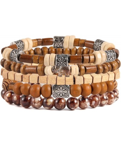 Wrap Bracelets Men Women, Hemp Cords Wood Beads Ethnic Tribal Bracelets, Leather Wristbands Elephant $7.94 Bracelets