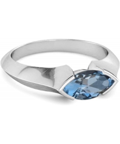 Multi Choice Your Gemstone 0.25 Ctw Marquise 925 Sterling Silver Engagement Ring London Blue Topaz $18.63 Rings