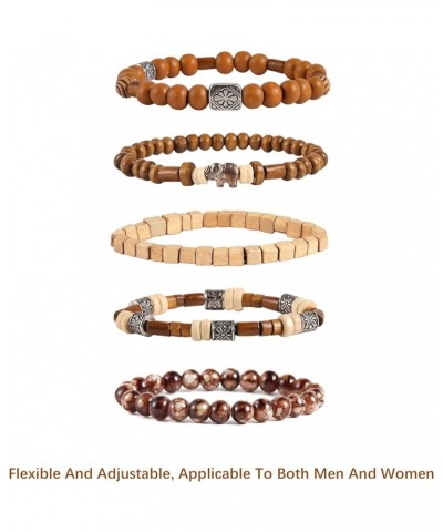 Wrap Bracelets Men Women, Hemp Cords Wood Beads Ethnic Tribal Bracelets, Leather Wristbands Elephant $7.94 Bracelets