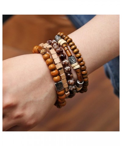 Wrap Bracelets Men Women, Hemp Cords Wood Beads Ethnic Tribal Bracelets, Leather Wristbands Elephant $7.94 Bracelets