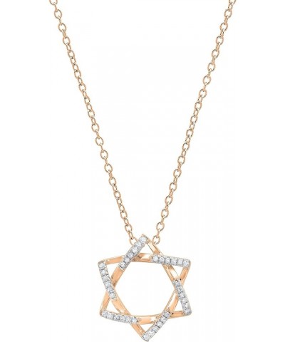 0.10 Carat (ctw) Round White Diamond Ladies Star of David Pendant 1/10 CT, Available in 10K/14K/18K Gold & 925 Sterling Silve...