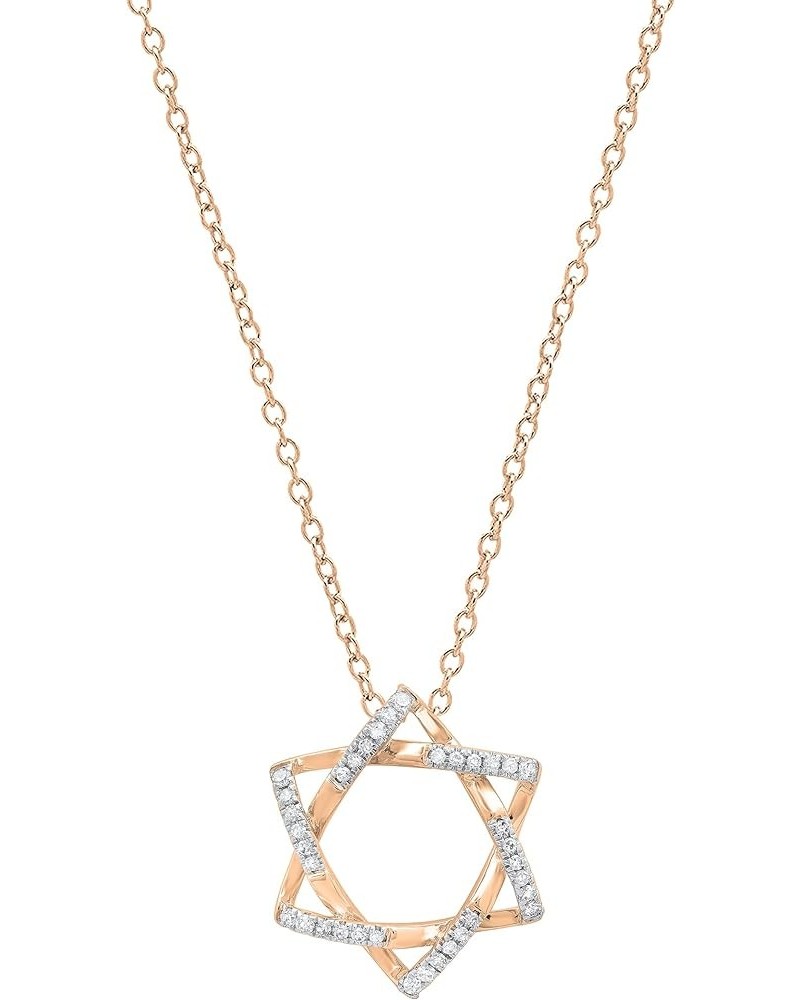 0.10 Carat (ctw) Round White Diamond Ladies Star of David Pendant 1/10 CT, Available in 10K/14K/18K Gold & 925 Sterling Silve...