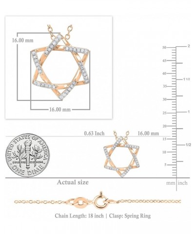 0.10 Carat (ctw) Round White Diamond Ladies Star of David Pendant 1/10 CT, Available in 10K/14K/18K Gold & 925 Sterling Silve...