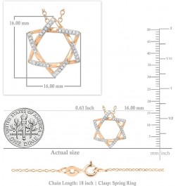 0.10 Carat (ctw) Round White Diamond Ladies Star of David Pendant 1/10 CT, Available in 10K/14K/18K Gold & 925 Sterling Silve...