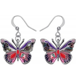 DALANE Enamel Alloy Rhinestone Butterfly Earrings Dangle Summer Spring Insects Jewelry for Women Girls Accessories Purple $9....