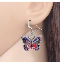 DALANE Enamel Alloy Rhinestone Butterfly Earrings Dangle Summer Spring Insects Jewelry for Women Girls Accessories Purple $9....