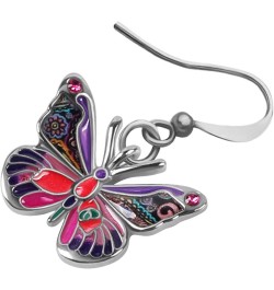 DALANE Enamel Alloy Rhinestone Butterfly Earrings Dangle Summer Spring Insects Jewelry for Women Girls Accessories Purple $9....