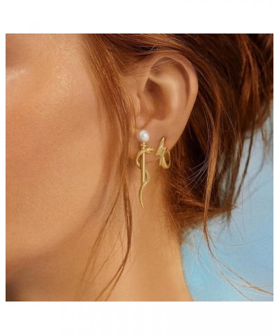 Women Snake Earrings Gold Stud Serpent 14K Gold Filled Small Simple Hypoallergenic Everyday Jewelry Wrapped Around Crutch Pea...