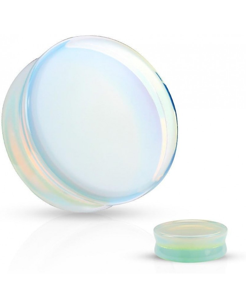 8G-1" Opalite Semi Precious Stone Solid Saddle Fit Plug Earrings (Sold as Pair) 25mm (1") $8.39 Body Jewelry