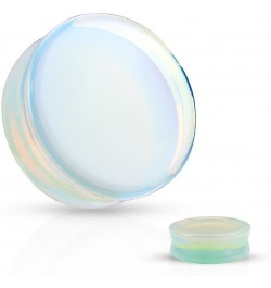 8G-1" Opalite Semi Precious Stone Solid Saddle Fit Plug Earrings (Sold as Pair) 25mm (1") $8.39 Body Jewelry