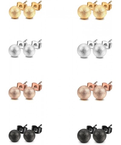 Ball Earrings 316L Surgical Steel Earrings Round Ball Stud Earrings Set for Women Girls 09. Matt, 3mm, 4mm $8.23 Earrings