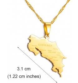 Map of Costa Rica Pendant Necklaces - Charm Ethnic Africa Thin Chain Necklaces,Gold Color Patriotic Maps Flag Hip Hop Jewelry...