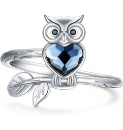 Sterling Silver Owl/Panda/Koala Ring for Women, Made with Austrian Crystal, Size 6-10 A_Owl Ring 10 $14.08 Rings