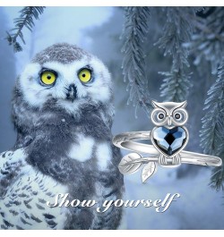 Sterling Silver Owl/Panda/Koala Ring for Women, Made with Austrian Crystal, Size 6-10 A_Owl Ring 10 $14.08 Rings