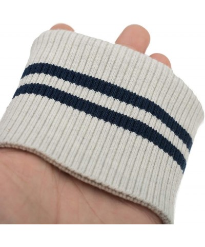 Stripes Rib Knit Seamless Cuff Fabric Knit Cuffs for Sleeves Extender for Jackets Sweatshirt Gray & Blue $9.71 Bracelets