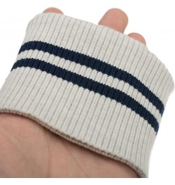 Stripes Rib Knit Seamless Cuff Fabric Knit Cuffs for Sleeves Extender for Jackets Sweatshirt Gray & Blue $9.71 Bracelets