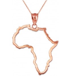 14K Rose Gold Africa Open Design Pendant Necklace 20" Necklace $95.87 Necklaces