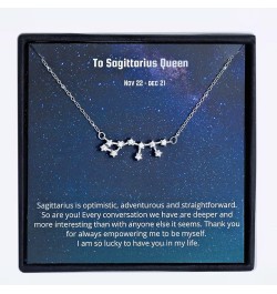 Coco Jewelry 925 Sterling Silver CZ Astrology 12 Constellation Horoscope Sign Astrology Zodiac Star Necklace Birthday Gifts f...