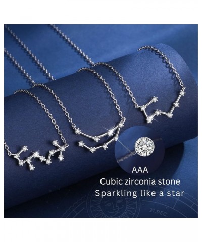 Coco Jewelry 925 Sterling Silver CZ Astrology 12 Constellation Horoscope Sign Astrology Zodiac Star Necklace Birthday Gifts f...