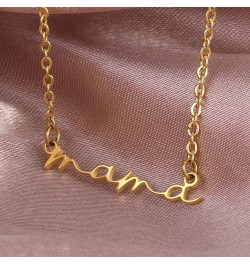 18K Gold Plated Stainless Steel Dainty Simple Design Mama Nana Letter Necklace For Women Mother's Day Anniversary Jewellery G...