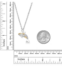 925 Silver and 10K Yellow Gold White Lab Grown Diamond and White Moissanite Ocean Charms Pendant Necklace For Women with 18 I...