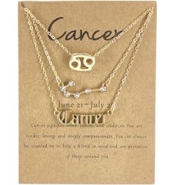 Constellation Necklace Multi-Layer 12 Zodiac Astrology Zircon Pendant Necklace for Women Message Card Jewelry Cancer $10.23 N...