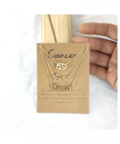 Constellation Necklace Multi-Layer 12 Zodiac Astrology Zircon Pendant Necklace for Women Message Card Jewelry Cancer $10.23 N...